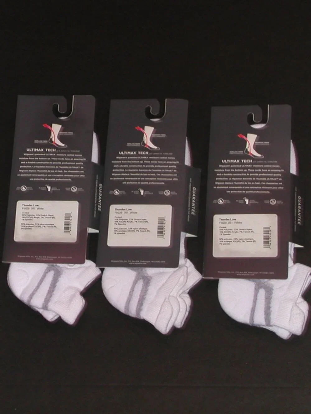 3 Pairs Wigwam Thunder Low Lightweight Micro Socks Men's XL NWT White
